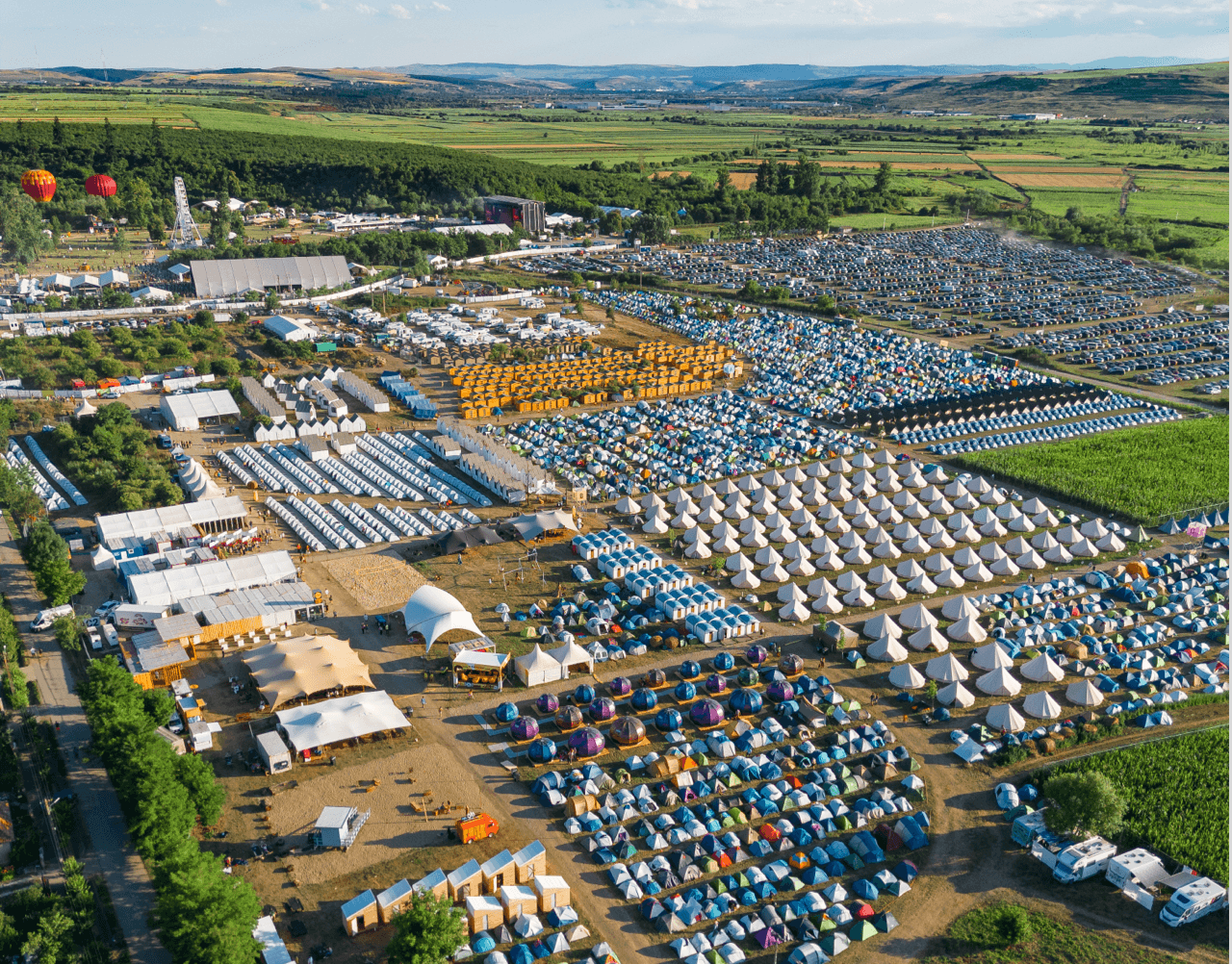 EC Village camping aerial view